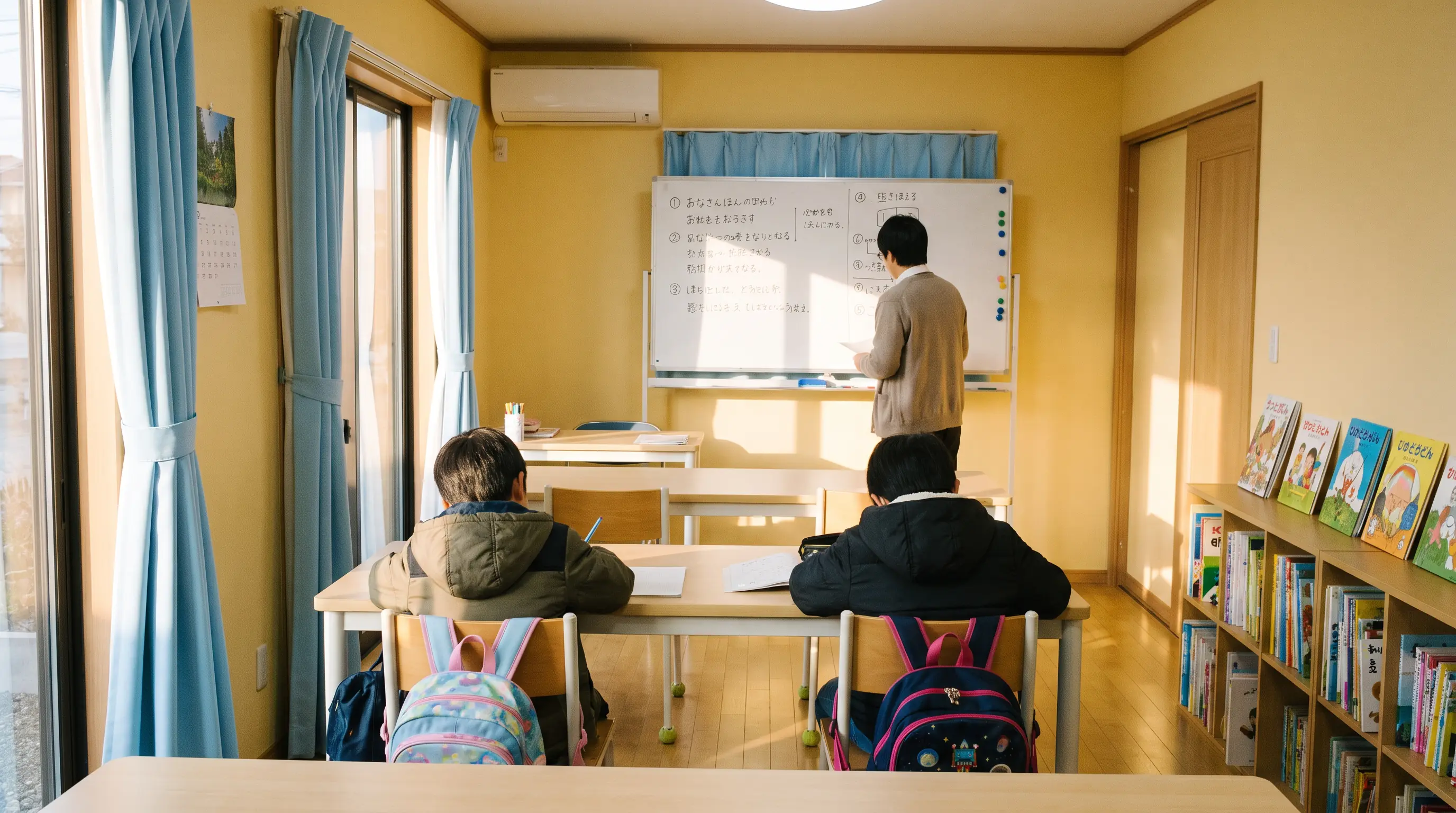 教室で学習している子どもたちと先生